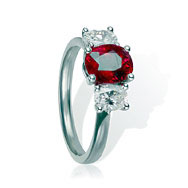 Ruby & Diamond Trilogy Engagement Ring